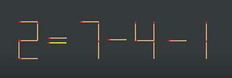 Thử tài IQ: Di chuyển một que diêm để 2-7=4-1 thành phép tính đúng - Ảnh 1.