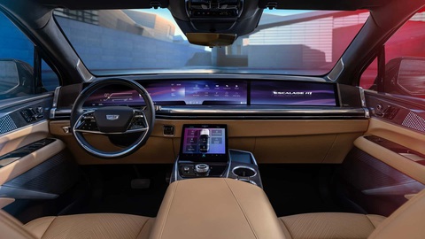 Cadillac Escalade thuần điện đỉnh cao ra mắt: Chạy hơn 700 km mỗi lần sạc, hệ thống giải trí khủng - Ảnh 4. Gần như trọn vẹn táp lô Cadillac Escalade IQ là màn hình - Ảnh: Cadillac