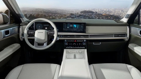 Hyundai Santa Fe 2024 chào sân: 4 tùy chọn động cơ nhưng không có bản dầu - Ảnh 3. Nội thất Hyundai Santa Fe hiện đại, gọn gàng với các khu vực được tách biệt rành mạch - Ảnh: Hyundai