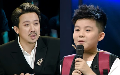 Tin tức giải trí 11-8: Trấn Thành trả lời câu hỏi 'làm người nổi tiếng có khó chịu không?' - Ảnh 2. Trấn Thành (trái) và Tuấn Minh trong tập chung kết Siêu tài năng nhí mùa 4 - Ảnh chụp màn hình