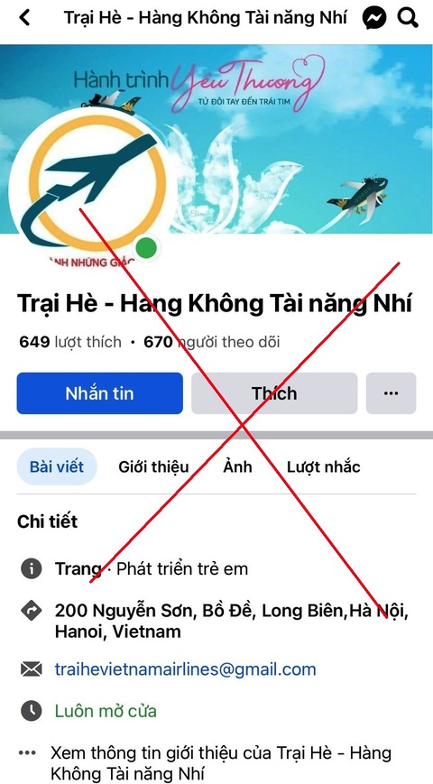 Dùng hình ảnh trái phép của Vietnam Airlines để lừa đảo - Ảnh 1. Công an khuyến cáo người dân nên cảnh giác, tìm hiểu kỹ các thông tin về chương trình hoạt động trại hè mời chào trên mạng xã hội - Ảnh: H.B.