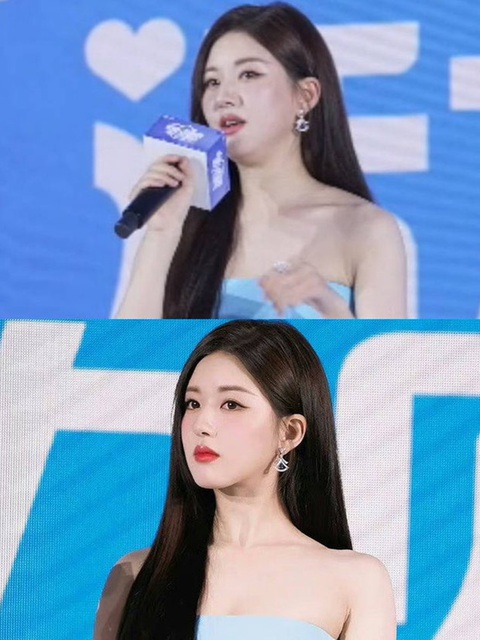Triệu Lộ Tư bị 'vạch trần' cách ăn gian chiều cao, lạm dụng chỉnh ảnh - Ảnh 3. Gương mặt kém thon giữa ảnh tự đăng và hình ảnh fancam tố cáo "tiểu hoa 95" lạm dụng chỉnh sửa quá đà
