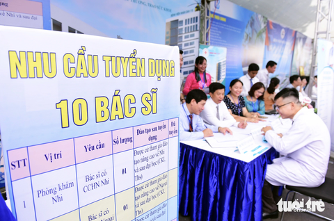 Bí thư Nguyễn Văn Nên: ‘Các bác sĩ trẻ đã biến giấc mơ thành sự thật’ - Ảnh 6. Các bệnh viện đề rõ chỉ tiêu tuyển dụng - Ảnh: DUYÊN PHAN