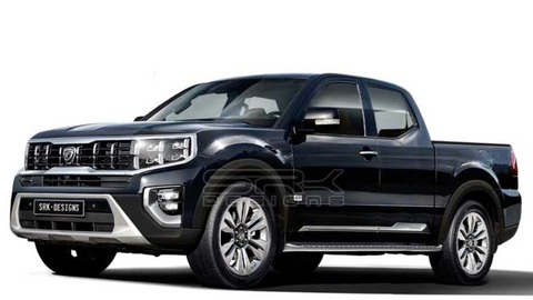Hé lộ thêm thông tin về Kia Tasman: Bán tải ra mắt năm sau đấu Hilux, Ranger - Ảnh 1. Phác họa thiết kế bán tải Kia Tasman dựa vào bộ khung SUV Mohave - Ảnh: SRX Design