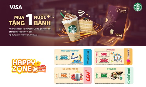 Nhận ‘mưa’ ưu đãi với thẻ tín dụng HDbank Priority – Tinh Tú Phương Đông - Ảnh 3. Lhi sử dụng thẻ tín dụng HDBank, khách hàng còn được hưởng nhiều ưu đãi đặc biệt lên đến 40% đến từ các thương hiệu phổ biến hiện nay, thuộc đa dạng lĩnh vực như ăn uống, mua sắm, du lịch, hàng không,… - Ảnh: HDB
