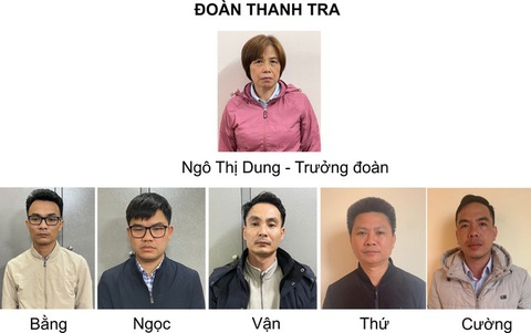 Nhận hối lộ, trưởng phòng thanh tra cùng hàng loạt cán bộ ở Lai Châu bị khai trừ Đảng - Ảnh 1. Bà Ngô Thị Dung và các thành viên đoàn thanh tra - Ảnh: Công an tỉnh Lai Châu