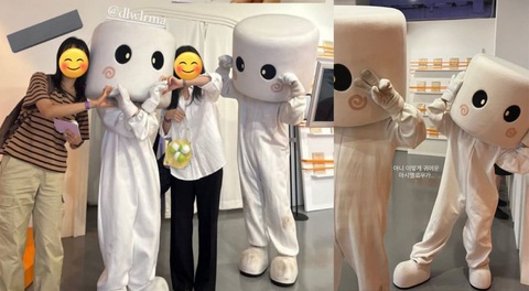 IU chiều fan hết cỡ, đội mascot kẹo dẻo đi giao lưu - Ảnh 2. IU chiều fan hết cỡ, đội mascot kẹo dẻo đi giao lưu - Ảnh 2.