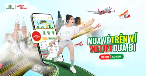 Ví điện tử Appota thêm tính năng ‘Đặt vé máy bay’ VietJet Air - Ảnh 1. Hành khách có thể mua vé bay và theo dõi lịch trình bay VietJet Air ngay trên ví Appota