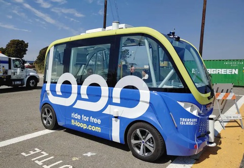 Thử nghiệm xe buýt không người lái ở San Francisco - Ảnh chụp màn hình: The Standard Thử nghiệm xe buýt không người lái ở San Francisco - Ảnh chụp màn hình: The Standard