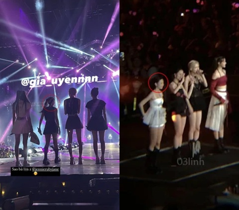 Jennie lộ chiều cao thật trong loạt ảnh chụp tại concert Blackpink Hà Nội - Ảnh 1. Hai bức ảnh fan Việt chụp gây bão về chiều cao chênh lệch của Jennie với hội chị em BlackPink