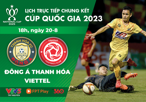 Lịch trực tiếp chung kết Cúp quốc gia 2023: Thanh Hóa - Viettel - Ảnh 1. Lịch trực tiếp chung kết Cúp quốc gia 2023 - Đồ họa: AN BÌNH