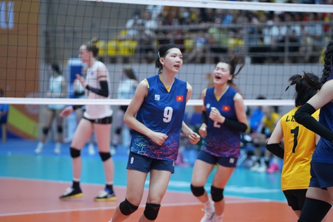 Bóng chuyền nữ Việt Nam lại toàn thắng ở VTV Cup 2023 - Ảnh 1. Tuyển bóng chuyền nữ Việt Nam 2 thắng dễ tuyển nữ Úc - Ảnh: THU THẢO