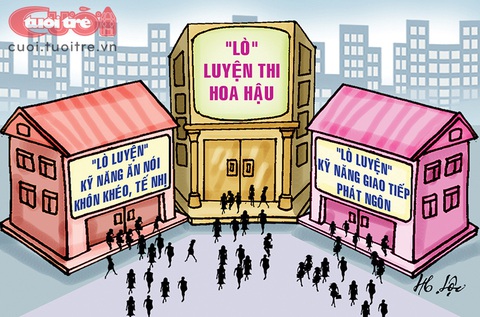 Lò luyện kỹ năng giúp hoa hậu tránh vạ miệng - Ảnh 2. Lò luyện kỹ năng giúp hoa hậu tránh vạ miệng - Tranh: Hữu Lộc