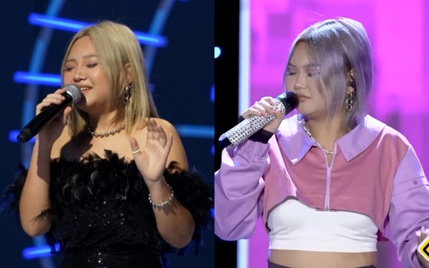 Mỹ Tâm chọn được thí sinh hàng đầu Vietnam Idol, 'hot boy' cảnh sát nhân dân suýt rớt - Ảnh 1. Thí sinh Nguyễn Hà Minh thay đổi phong cách tập 2 (trái) để trẻ trung, đúng lứa tuổi trong tập 7 Vietnam Idol - Ảnh chụp màn hình