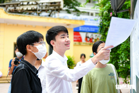 Điểm chuẩn Học viện Công nghệ bưu chính viễn thông giảm nhẹ - Ảnh 1. Thí sinh dự thi tốt nghiệp THPT năm 2023 - Ảnh: NAM TRẦN