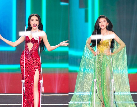 Độc lạ màn hô tên của thí sinh Miss Grand Vietnam 2023 - Ảnh 2. Top 44 Miss Grand Vietnam 2023 trình diễn trang phục dạ hội kết hợp hô tên
