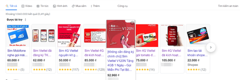 Dễ dàng thấy quảng cáo bán SIM "rác" trên các trang thương mại điện tử - Ảnh: N.MINH Dễ dàng thấy quảng cáo bán SIM "rác" trên các trang thương mại điện tử - Ảnh: N.MINH