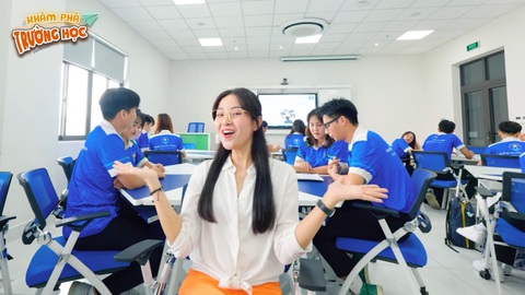 19h tối nay 24-8, Trường Đại học Văn Hiến lên sóng Khám phá trường học - Ảnh 1. Một cảnh quay trong chương trình Khám phá trường học tại Trường đại học Văn Hiến - Ảnh Bảo Duy