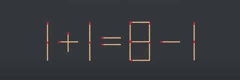 Thử tài IQ: Di chuyển một que diêm để 1+1=8-1 thành phép tính đúng - Ảnh 1.