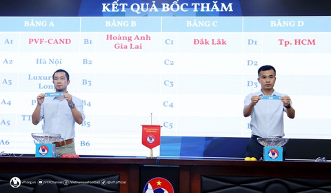Hoàng Anh Gia Lai, Hà Nội gặp thử thách ở Vòng loại U21 quốc gia - Ảnh 1. Lễ bốc thăm vòng loại U21 quốc gia 2023 vào chiều 25-8 - Ảnh: VFF