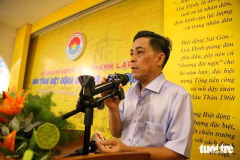 'Tôi đã khóc trước những liệt sĩ khi chết rồi chỉ có cái bí danh thôi, không biết tên thật là gì' - Ảnh 5. Ông Trần Vũ Bình - con trai Anh hùng Lực lượng vũ trang nhân dân Trần Văn Lai