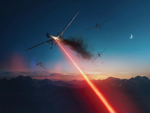 Ảnh minh họa vũ khí laser tiêu diệt drone đối phương trên chiến trường - Ảnh: EURASIAN TIMES Ảnh minh họa vũ khí laser tiêu diệt drone đối phương trên chiến trường - Ảnh: EURASIAN TIMES
