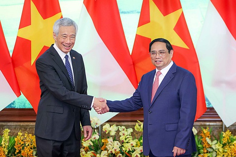 Thủ tướng Phạm Minh Chính và Thủ tướng Lý Hiển Long trong cuộc gặp ngày 28-8 - Ảnh: NGUYỄN KHÁNH Thủ tướng Phạm Minh Chính và Thủ tướng Lý Hiển Long trong cuộc gặp ngày 28-8 - Ảnh: NGUYỄN KHÁNH