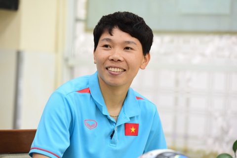 Giao lưu Người hùng World Cup 2023 - thủ môn Kim Thanh: Cản phá quả 11m của Morgan là kỷ niệm khó quên - Ảnh 2. Kim Thanh sẽ cố gắng hết sức tại Asiad 19 - Ảnh: DUYÊN PHAN