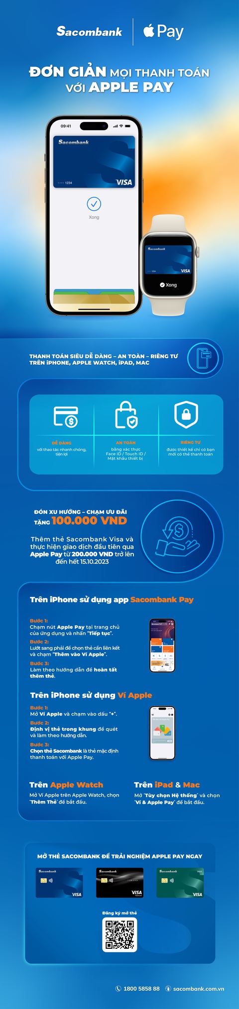 Đơn giản mọi thanh toán với Apple Pay & thẻ Sacombank Visa - Ảnh 2. Đơn giản mọi thanh toán với Apple Pay & thẻ Sacombank Visa - Ảnh 2.