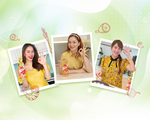Loạt sao Việt đồng loạt ‘kết thân’ với chai dầu ăn - Ảnh 1. Diễn viên Lan Phương, nhà báo - MC Diệp Chi, MC Ngô Mai Phương đều tin tưởng, an tâm sử dụng Neptune Light cho bữa cơm gia đình.