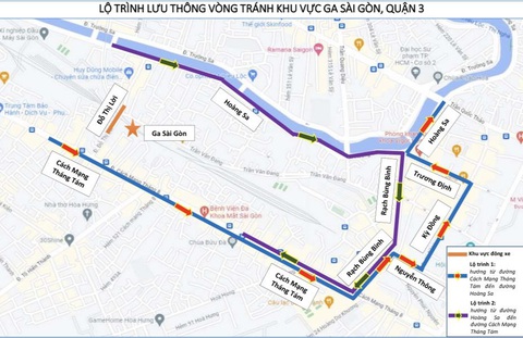 TP.HCM gợi ý lộ trình đi lại 'né' các điểm nóng kẹt xe lễ 2-9 - Ảnh 6. Người dân tránh khu vực ga Sài Gòn có thể chọn lộ trình này - Nguồn: Sở GTVT TP
