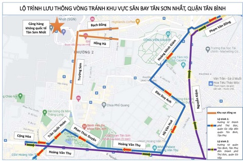 TP.HCM gợi ý lộ trình đi lại 'né' các điểm nóng kẹt xe lễ 2-9 - Ảnh 2. Người dân tránh khu vực sân bay Tân Sơn Nhất có thể chọn lộ trình này - Nguồn: Sở GTVT TP.HCM