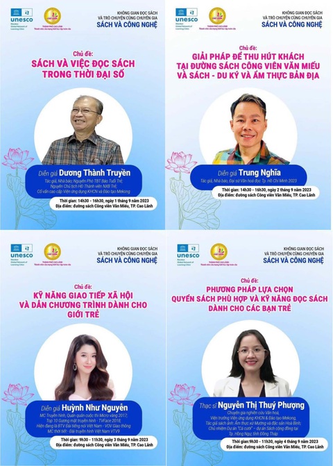 Nhiều hoạt động đặc sắc tại Đường sách thành phố Cao Lãnh dịp lễ 2-9 - Ảnh 1. Các diễn giả sẽ giao lưu tại Đường sách thành phố Cao Lãnh dịp Lễ 2-9