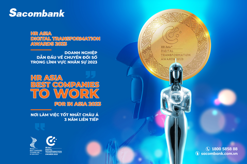 Sacombank liên tiếp được vinh danh "Nơi làm việc tốt nhất Châu Á" - Ảnh 1. Sacombank lần thứ 3 liên tiếp được vinh danh là "Nơi làm việc tốt nhất châu Á" - Ảnh: Sacombank