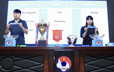 U15 Hoàng Anh Gia Lai vào 'bảng tử thần' ở Giải U15 quốc gia - Ảnh 1. Toàn cảnh lễ bốc thăm vòng chung kết Giải U15 quốc gia 2023 sáng 4-8 - Ảnh: VFF