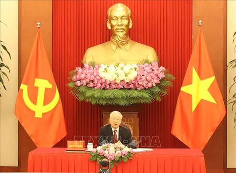 Tổng Bí thư Nguyễn Phú Trọng điện đàm với Thủ tướng Hun Sen - Ảnh 2. Chiều 5-8-2023, tại trụ sở Trung ương Đảng, Tổng bí thư Nguyễn Phú Trọng điện đàm với Chủ tịch Đảng Nhân dân Campuchia, Thủ tướng Chính phủ Vương quốc Campuchia Hun Sen - Ảnh: TTXVN