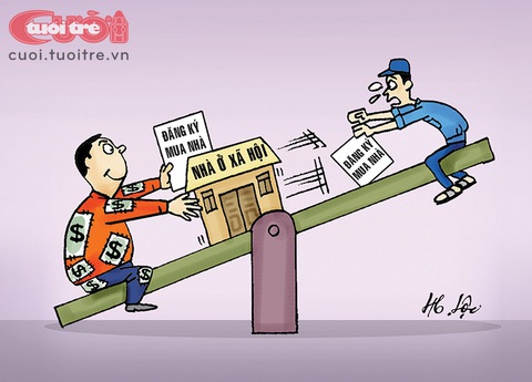 Nhà ở xã hội: Nước chảy chỗ trũng - Ảnh 1. Nhà ở xã hội: Nước chảy chỗ trũng - Tranh: Hữu Lộc