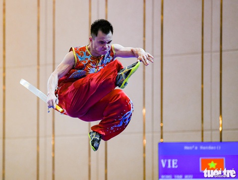 Nông Văn Hữu là tài năng mới nổi của tuyển wushu Việt Nam - Ảnh: NAM TRẦN Nông Văn Hữu - tài năng mới nổi của tuyển wushu Việt Nam - Ảnh: NAM TRẦN