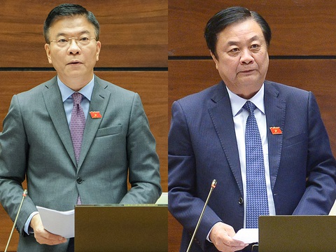 Ủy ban Thường vụ Quốc hội sắp chất vấn hai bộ trưởng nào? - Ảnh 1. Bộ trưởng Lê Thành Long (trái) và Bộ trưởng Lê Minh Hoan - Ảnh: GIA HÂN