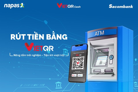 Có thể rút tiền bằng mã QR qua ứng dụng Sacombank Pay - Ảnh 1. Có thể quét mã QR rút tiền tại bất cứ ngân hàng nào thông qua ứng dụng Sacombank Pay - Ảnh: Sacombank