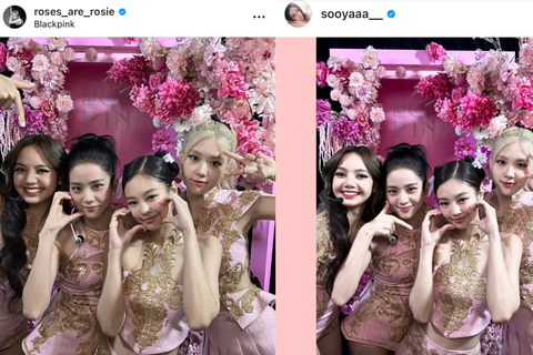 BlackPink đăng ảnh chụp tại Hà Nội chúc mừng 7 năm ra mắt - Ảnh 2. Bức ảnh chụp trong hậu trường đêm nhạc BlackPink tại Hà Nội được các cô nàng đăng lên trong ngày kỷ niệm - Ảnh chụp màn hình