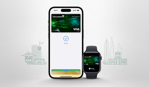 Khách hàng của Vietcombank dễ dàng thanh toán với Apple Pay - Ảnh 1. Với iPhone, Apple Watch và Mac, khách hàng của Vietcombank có thể dễ dàng giao dịch mua hàng và thanh toán - Ảnh: VCB