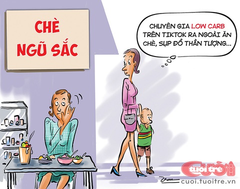 Sụp đổ hình tượng chuyên gia dinh dưỡng - Ảnh 1. Sụp đổ hình tượng chuyên gia dinh dưỡng - Tranh: Đỗ Minh Tuấn