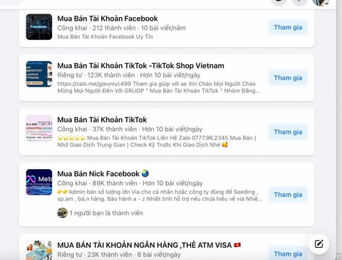 Bẫy tuyển dụng online lừa đảo người tìm việc: Kỳ cuối: Săn thông tin nạn nhân để bán cho "trùm cuối" - Ảnh 2. Các tài khoản mạng xã hội, ngân hàng... được rao bán tràn lan trên mạng