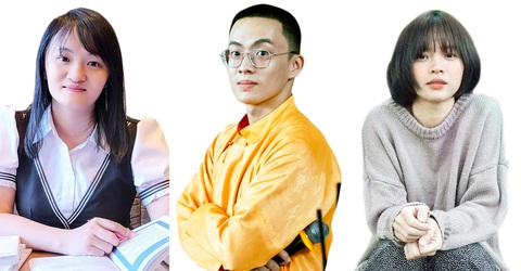 Làm đẹp tiếng Việt qua nét cọ - Ảnh 1. Từ trái qua: Nguyễn Thùy Dung, Võ Nam Du và Thái Quyên - Ảnh: NVCC