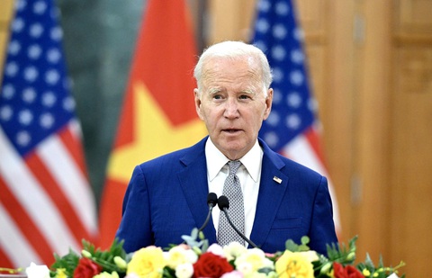 Tổng thống Mỹ Joe Biden phát biểu tại họp báo chung chiều 10-9 - Ảnh: HẢI HUY Tổng thống Mỹ Joe Biden phát biểu tại họp báo chung chiều 10-9 - Ảnh: HẢI HUY
