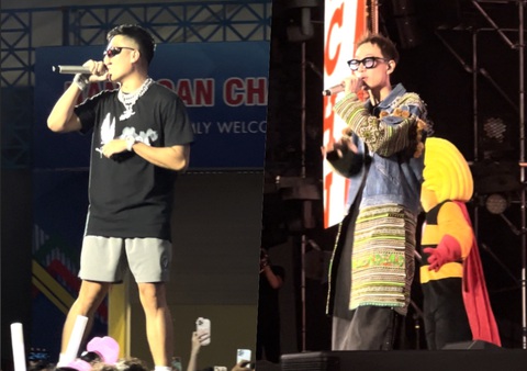 Quán quân Rap Việt Double2T 'chạy show' đầu tiên cùng B Ray, 24K.Right - Ảnh 1. Masew "đóng hộp" Double2T và 24K.Right tặng khán giả đại nhạc hội Happy Bee