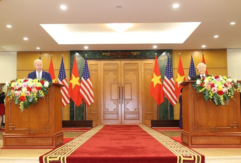 Tổng Bí thư Nguyễn Phú Trọng và Tổng thống Mỹ Joe Biden tại cuộc họp báo chung - Ảnh: TTXVN Tổng bí thư Nguyễn Phú Trọng và Tổng thống Mỹ Joe Biden tại cuộc họp báo chung - Ảnh: TTXVN