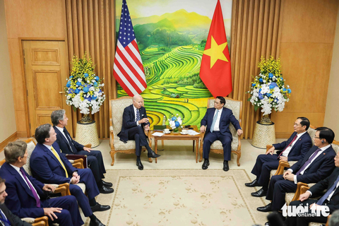 Ảnh: NGUYỄN KHÁNH Tổng thống Mỹ Joe Biden hội kiến Thủ tướng Phạm Minh Chính ngày 11-9 - Ảnh: NGUYỄN KHÁNH