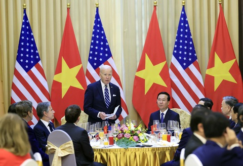 Tổng thống Mỹ Joe Biden phát biểu tại tiệc chiêu đãi - Ảnh: TTXVN Tổng thống Mỹ Joe Biden phát biểu tại tiệc chiêu đãi chiều 11-9 - Ảnh: TTXVN
